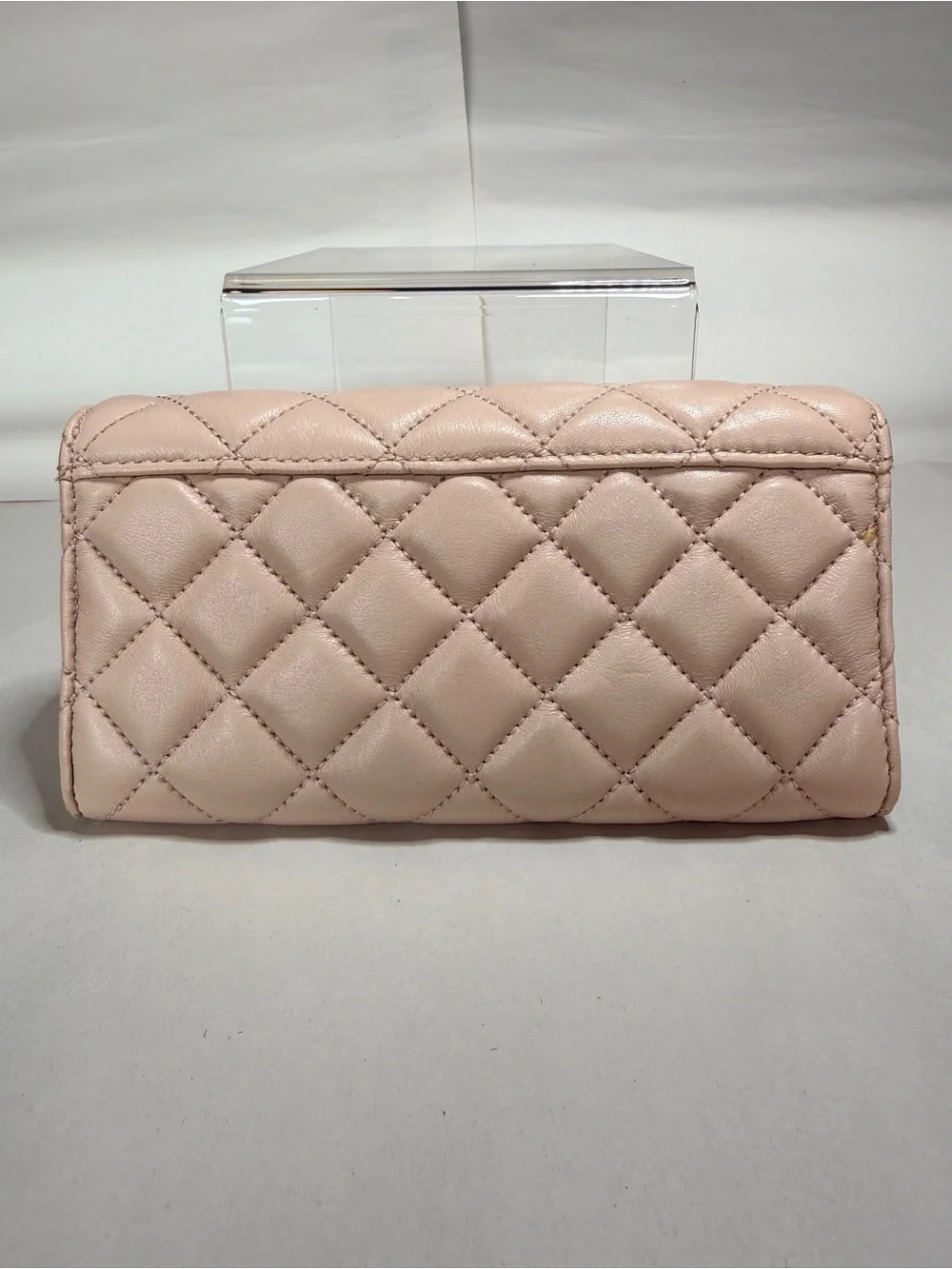 Michael Kors Quilted Blush Leather Wallet with Gold Hardware